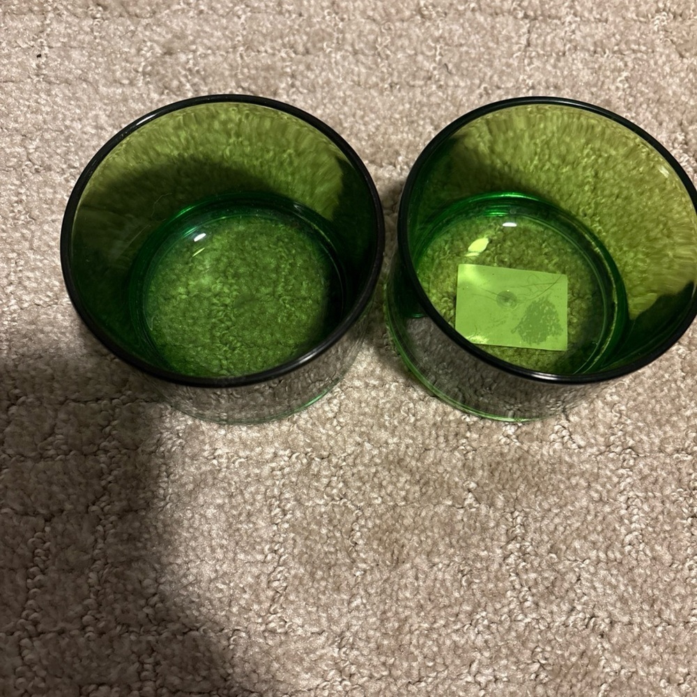 Caspari Set Of 2 Green Acrylic Hors D’oeuvres Bowls 5.72cmx8.89cm